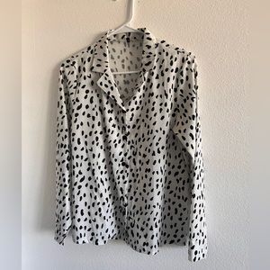 White & Black Polka dot blouse